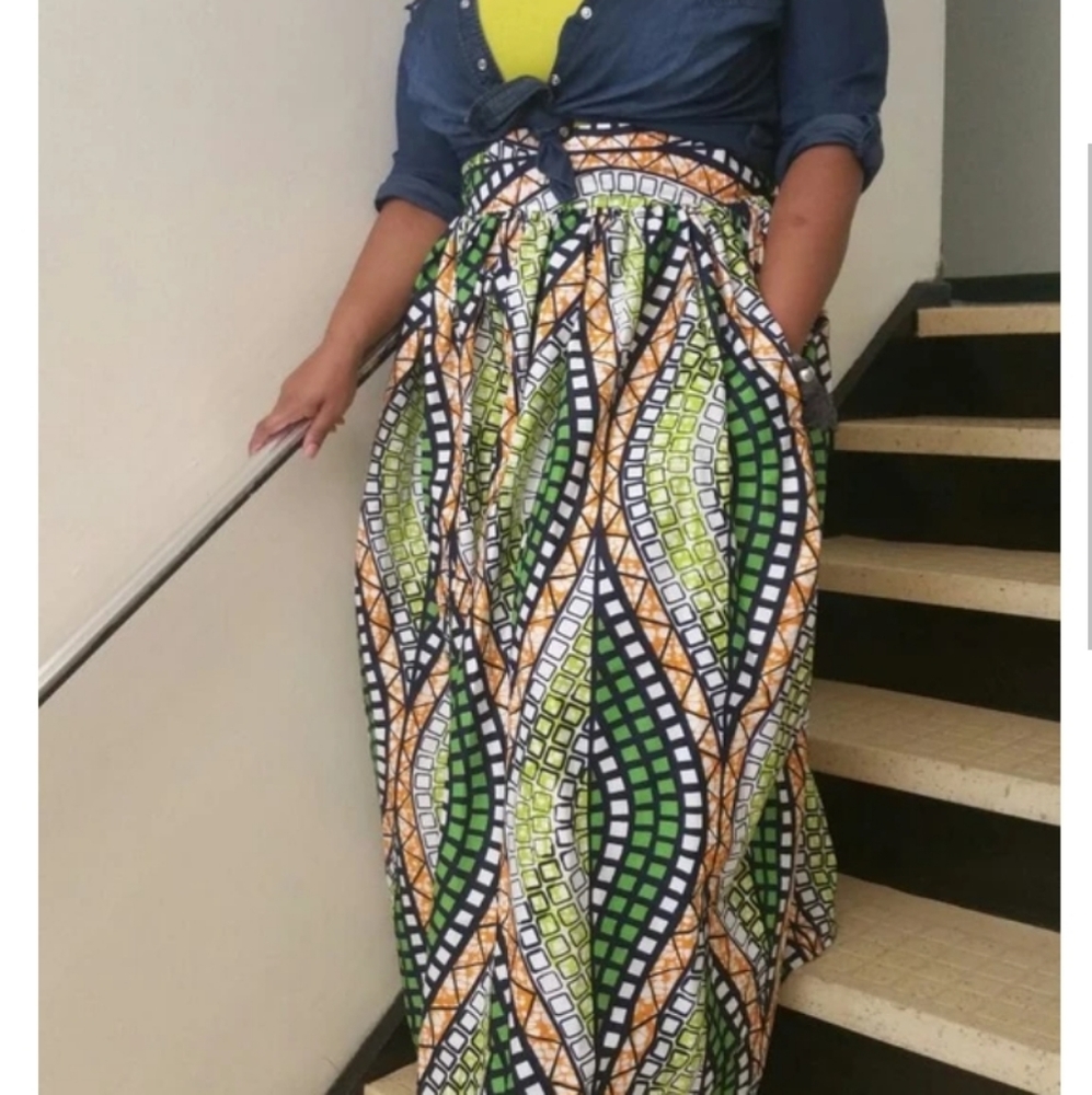 African Print Deluxe Maxi Skirt